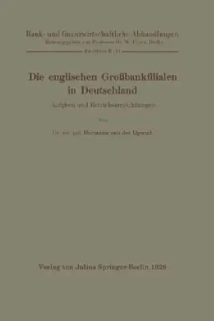 Cover of Die Englischen Großbankfilialen in Deutschland