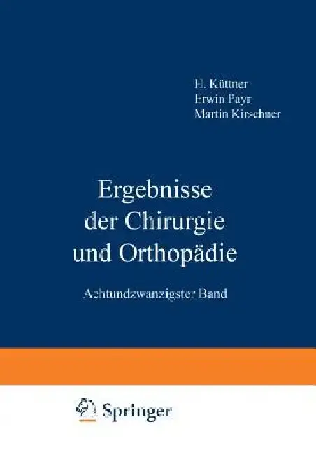 Cover of Ergebnisse Der Chirurgie Und Orthopädie