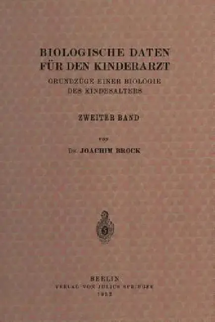 Cover of Biologische Daten Für Den Kinderarzt