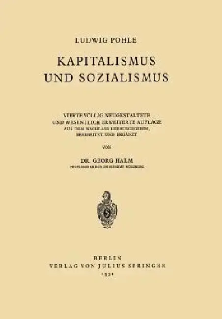 Cover of Kapitalismus Und Sozialismus