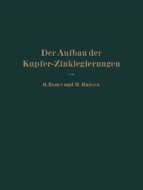 Cover of Der Aufbau Der Kupfer-Zinklegierungen