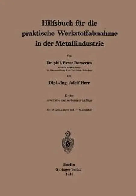 Cover of Hilfsbuch Für Die Praktische Werkstoffabnahme in Der Metallindustrie