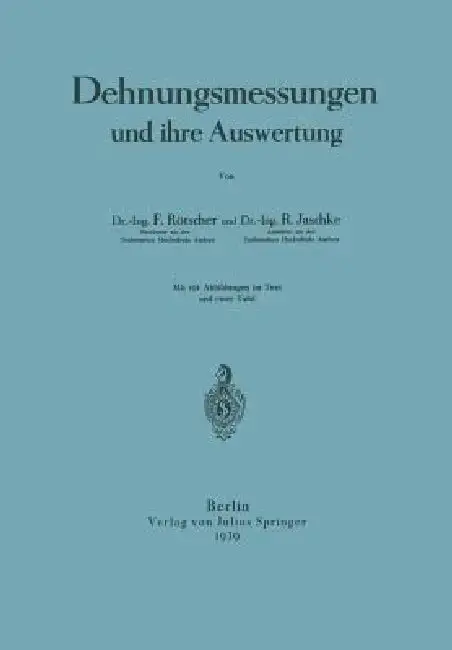 Cover of Dehnungsmessungen Und Ihre Auswertung