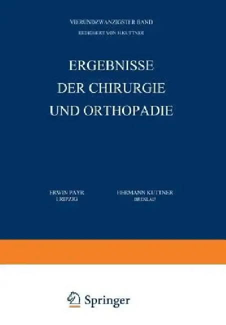 Cover of Ergebnisse Der Chirurgie Und Orthopädie