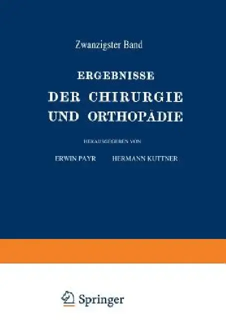 Cover of Ergebnisse Der Chirurgie Und Orthopädie
