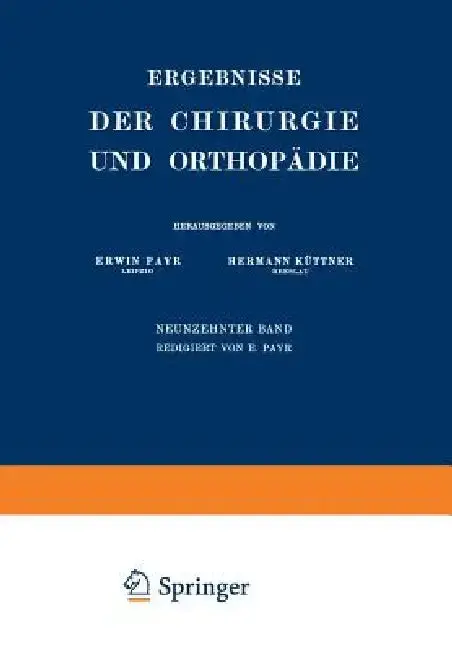 Cover of Ergebnisse Der Chirurgie Und Orthopädie