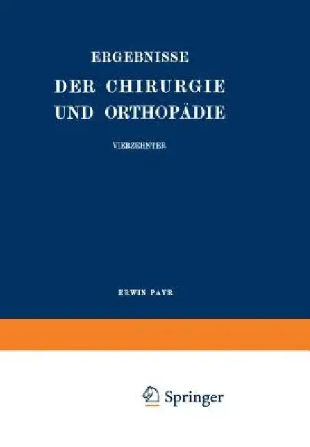 Cover of Ergebnisse Der Chirurgie Und Orthopädie