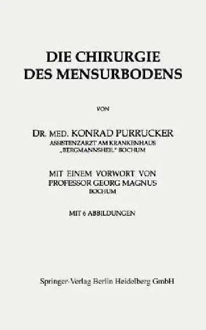 Cover of Die Chirurgie Des Mensurbodens