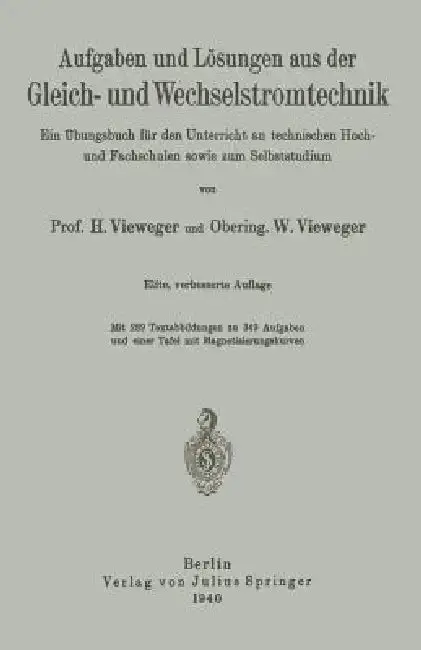 Cover of Aufgaben Und Lösungen Aus Der Gleich- Und Wechselstromtechnik