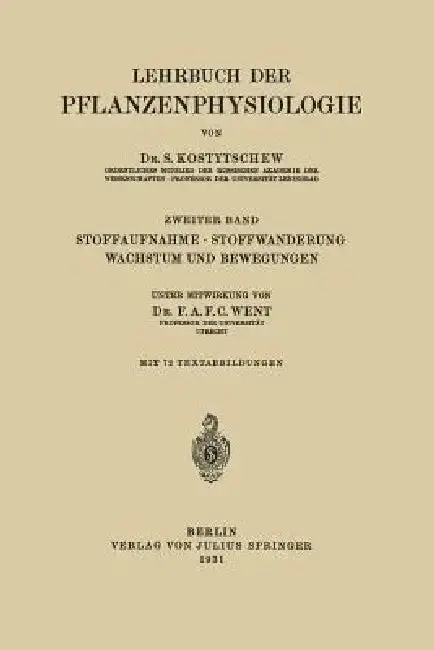 Cover of Stoffaufnahme - Stoffwanderung Wachstum Und Bewegungen