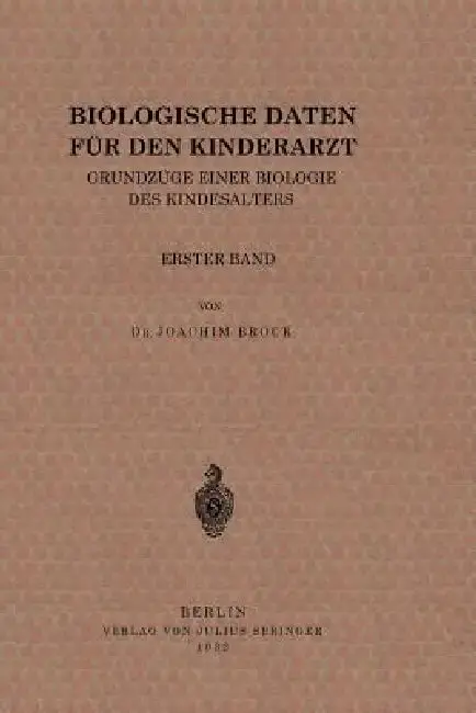 Cover of Biologische Daten Für Den Kinderarzt