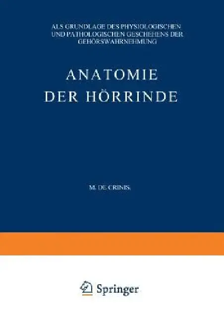 Cover of Anatomie Der Hörrinde