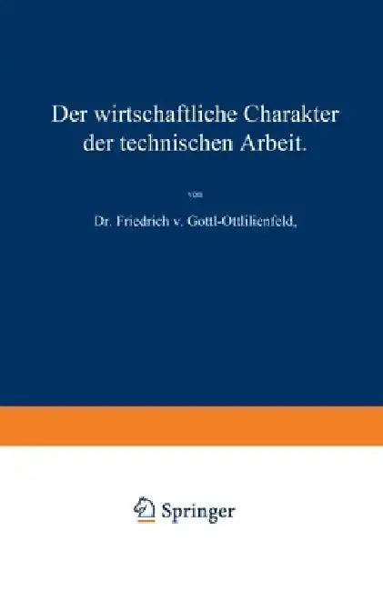 Cover of Der wirtschaftliche Charakter der technischen Arbeit