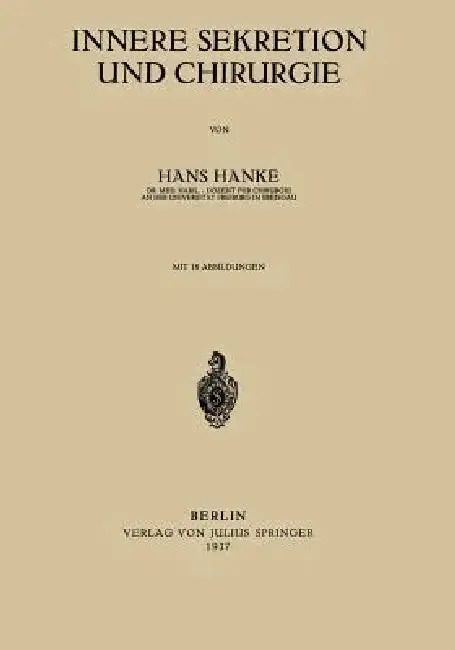 Cover of Innere Sekretion Und Chirurgie