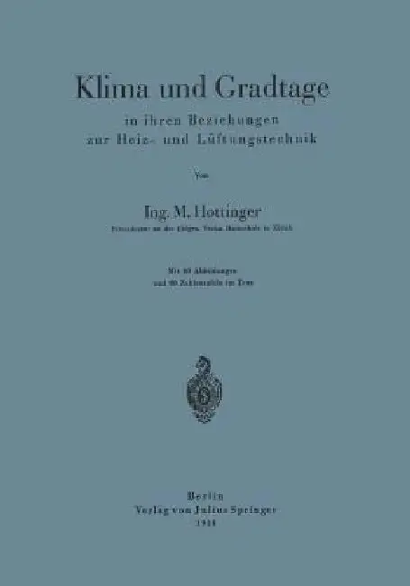 Cover of Klima Und Gradtage in Ihren Beziehungen Zur Heiz- Und Lüftungstechnik