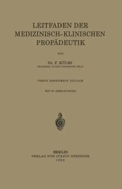 Cover of Leitfaden Der Medizinisch-Klinischen Propädeutik
