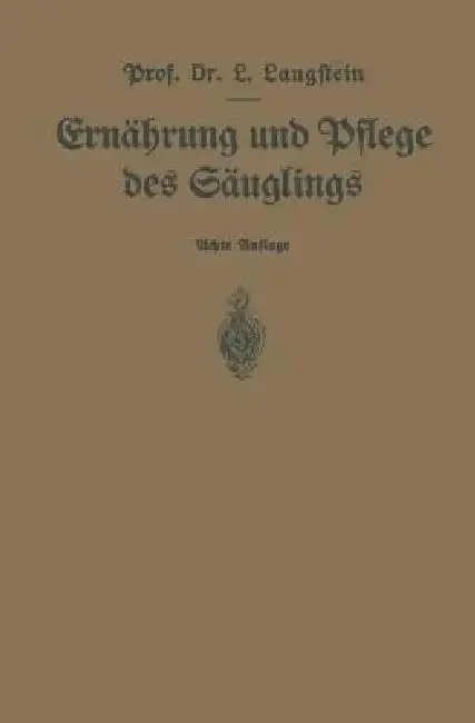 Cover of Ernährung Und Pflege Des Säuglings