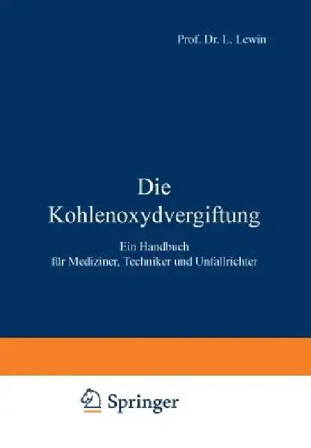 Cover of Die Kohlenoxydvergiftung