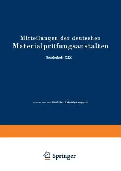 Cover of Mitteilungen Der Deutschen Materialprüfungsanstalten