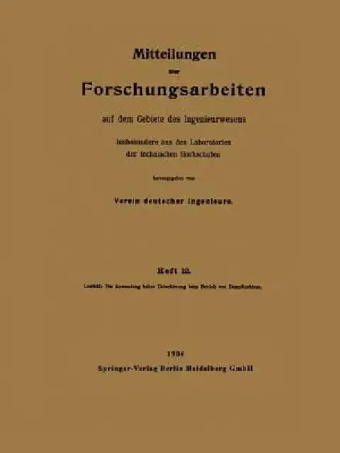 Cover of Die Anwendung Hoher Ueberhitzung Beim Betrieb Von Dampfturbinen