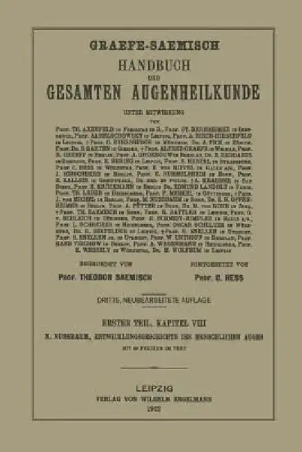 Cover of Entwicklungsgeschichte Des Menschlichen Auges