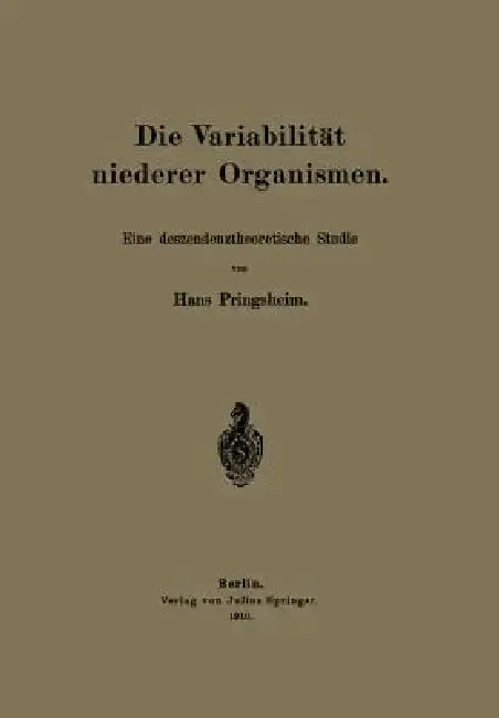 Cover of Die Variabilität Niederer Organismen