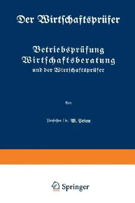 Cover of Betriebsprüfung Wirtschaftsberatung Und Der Wirtschaftsprüfer