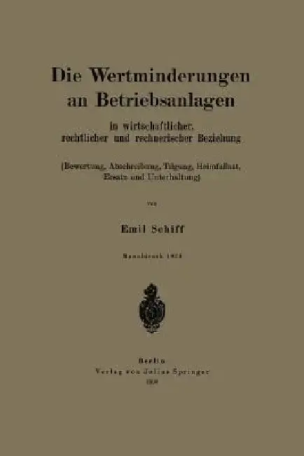 Cover of Die Wertminderungen an Betriebsanlagen