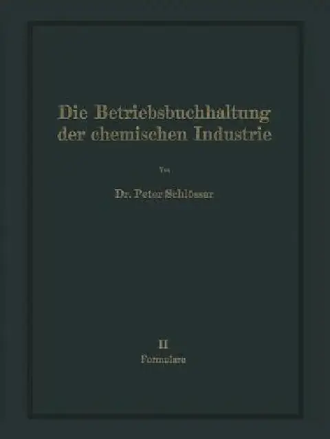 Cover of Die Betriebsbuchhaltung Der Chemischen Industrie