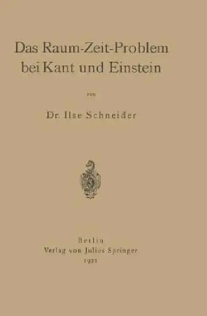 Cover of Das Raum-Zeit-Problem Bei Kant Und Einstein