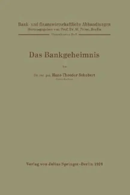 Cover of Das Bankgeheimnis