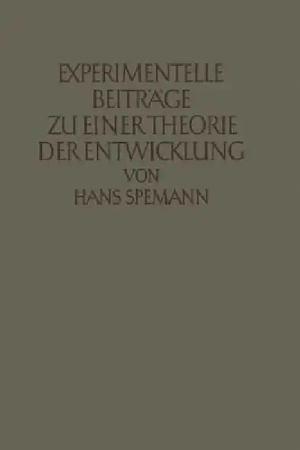 Cover of Experimentelle Beiträge Zu Einer Theorie Der Entwicklung