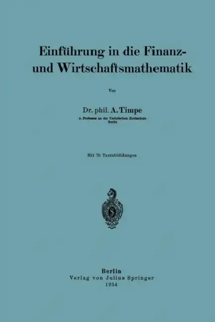 Cover of Einführung in Die Finanz- Und Wirtschaftsmathematik