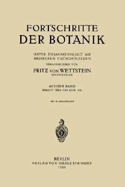 Cover of Fortschritte Der Botanik