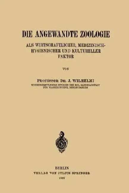 Cover of Die Angewandte Zoologie