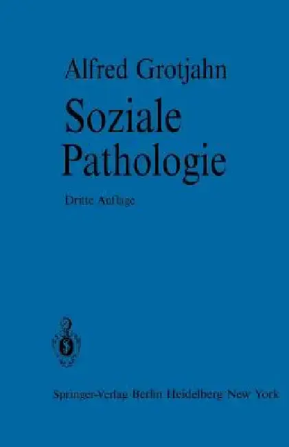 Cover of Soziale Pathologie