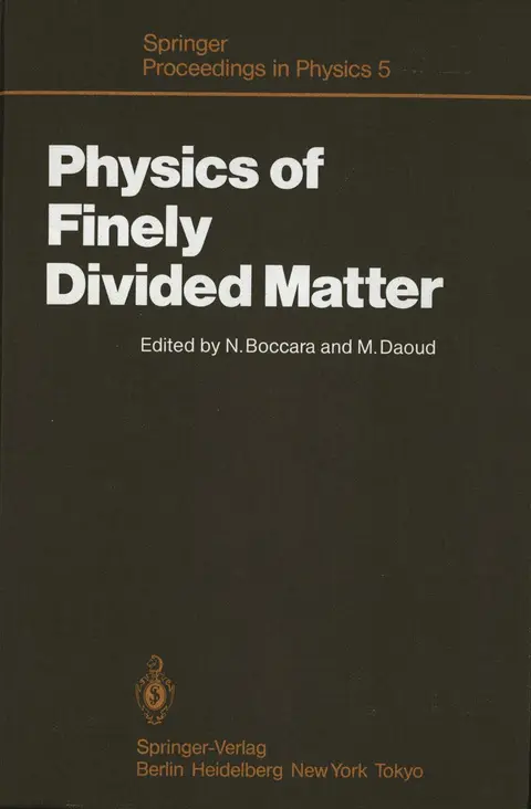 Cover of Physics of Finely Divided Matter