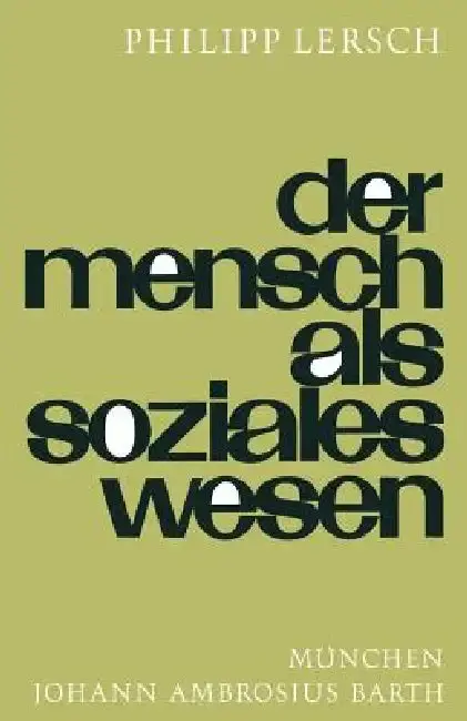 Cover of Der Mensch ALS Soziales Wesen