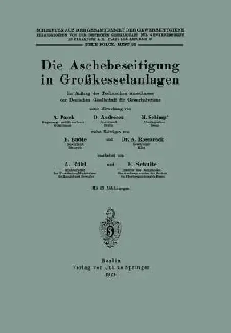 Cover of Die Aschebeseitigung in Großkesselanlagen