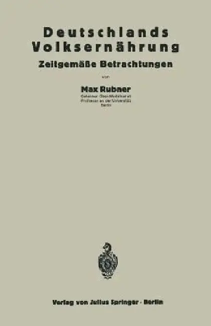 Cover of Deutschlands Volksernährung