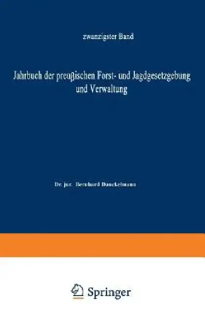 Cover of Jahrbuch Der Preußischen Forst- Und Jagdgesetzgebung Und Verwaltung