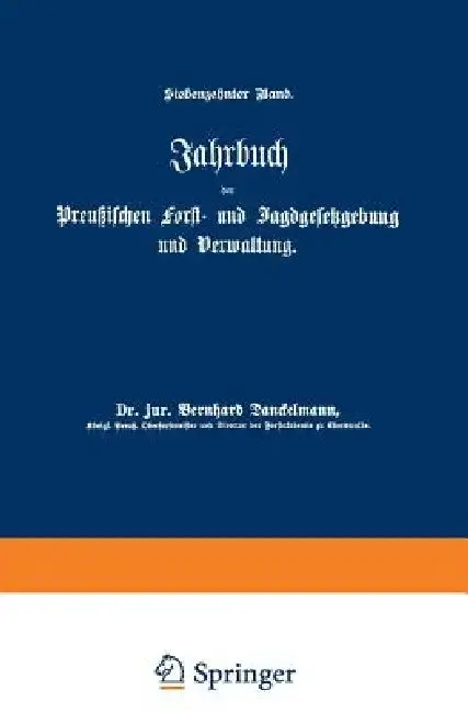 Cover of Jahrbuch Der Preußischen Forst- Und Jagdgesetzgebung Und Verwaltung