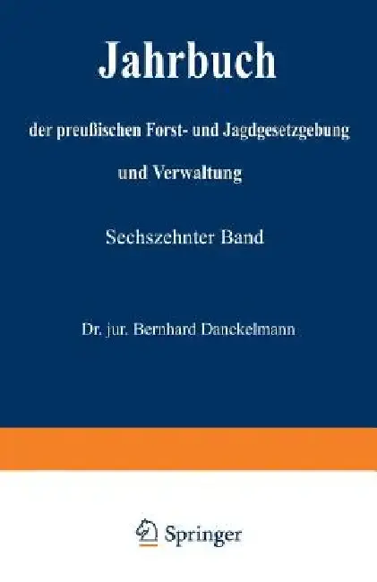 Cover of Jahrbuch Der Preußischen Forst- Und Jagdgesetzgebung Und Verwaltung