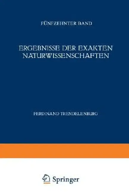 Cover of Ergebnisse Der Exakten Naturwissenschaften