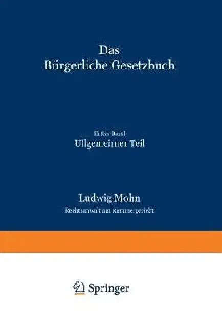 Cover of Das Bürgerliche Gesetzbuch
