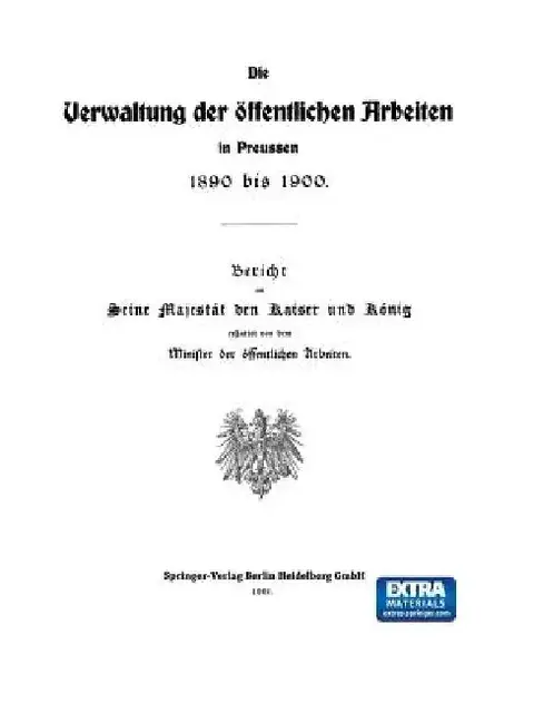 Cover of Die Verwaltung Der Öffentlichen Arbeiten in Preussen 1890 Bis 1900