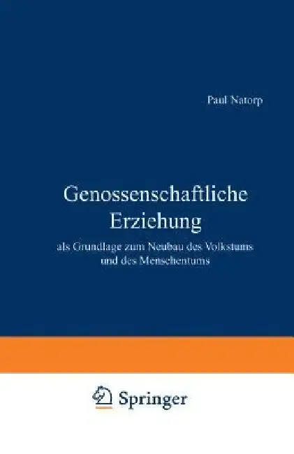 Cover of Genossenschaftliche Erziehung