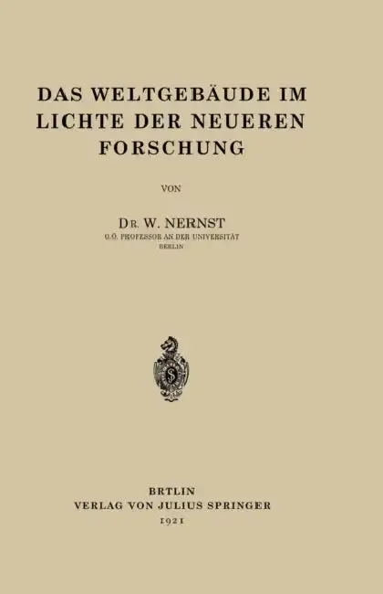 Cover of Das Weltgebäude Im Lichte Der Neueren Forschung