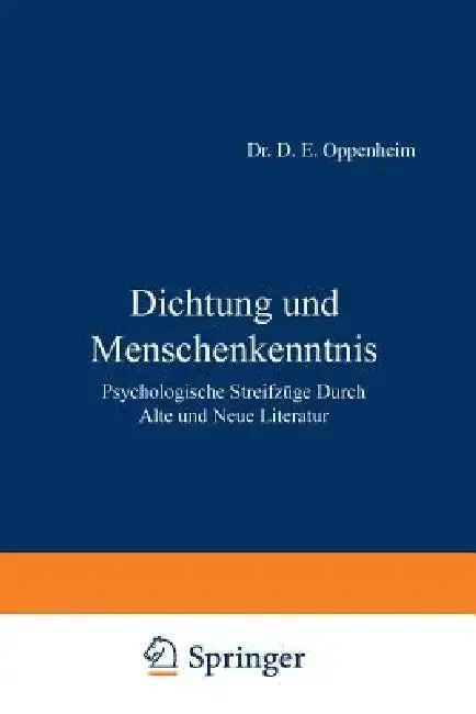 Cover of Dichtung Und Menschenkenntnis