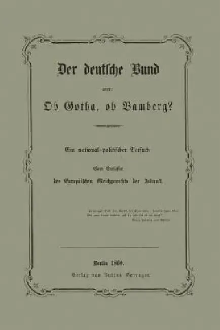 Cover of Der Deutsche Bund Oder
